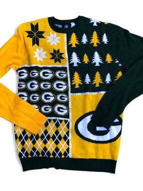 NFL TEAM APPAREL Green Bay Packers Christmas Sweater Men's MEDIUM Holiday